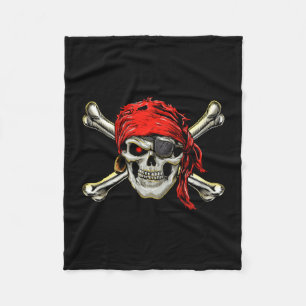 Couverture Polaire Costume de pirate crâne et os croisés jolly roger