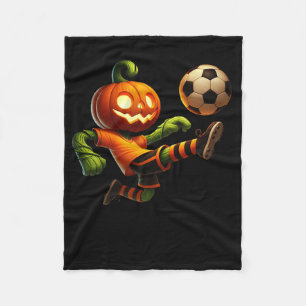 Couverture Polaire Costume de soccer Halloween visage de citrouille h