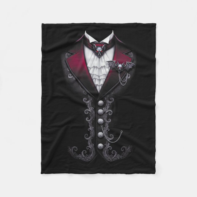 Couverture Polaire Costume de vampire en smoking drôle pour Halloween (Devant)
