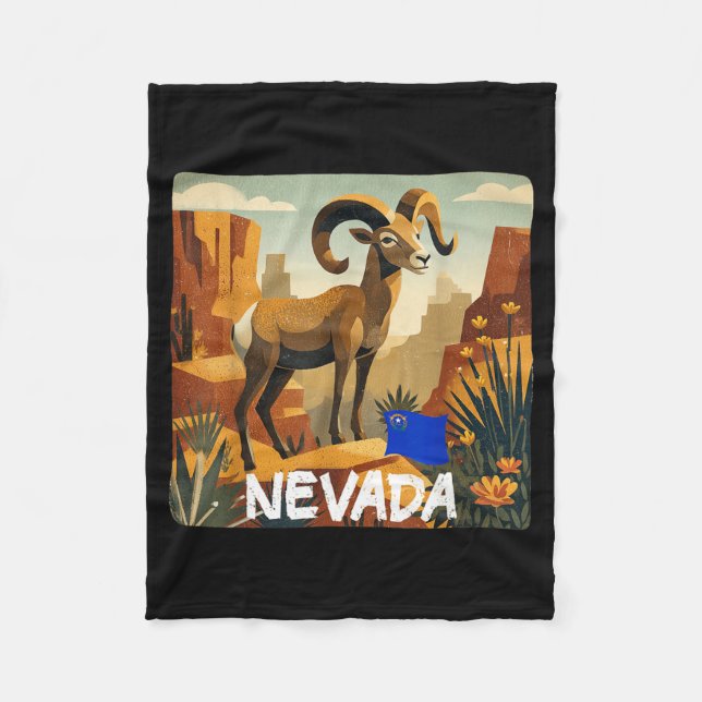 Couverture Polaire Costume désert cool Nevada avec mouflon (Devant)