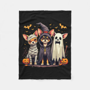 Couverture Polaire Costume d'Halloween Chihuahua Momie Sorcière Fantô