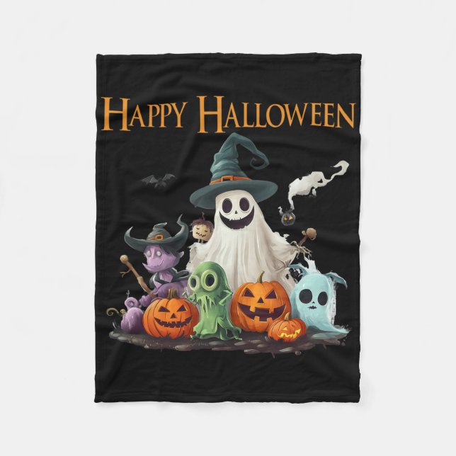 Couverture Polaire Costume d'Halloween éffrayant Ghost Halloween Happ (Devant)
