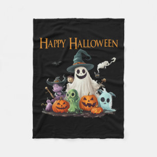 Couverture Polaire Costume d'Halloween Ghost mignon Joyeux Fantôme d'