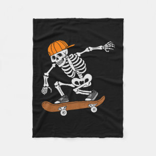 Couverture Polaire Costume d'Halloween skateboard squelette faisant d
