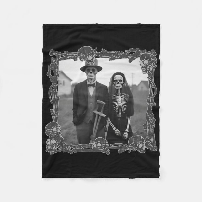 Couverture Polaire Costume d'Halloween squelette Gothic américain (Devant)