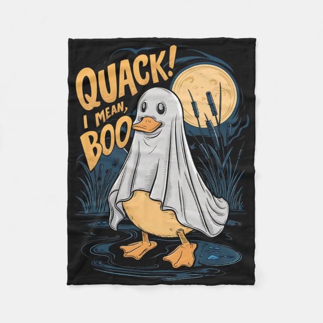 Couverture Polaire Costume Fantôme Cute Canard Quack I Signifie Boo É (Devant)