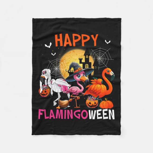 Couverture Polaire Costume Flamant rose rose d'Halloween Squelette so (Devant)