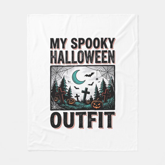 Couverture Polaire Costume Halloween effrayant Vintage Graveyard Tee_ (Devant)