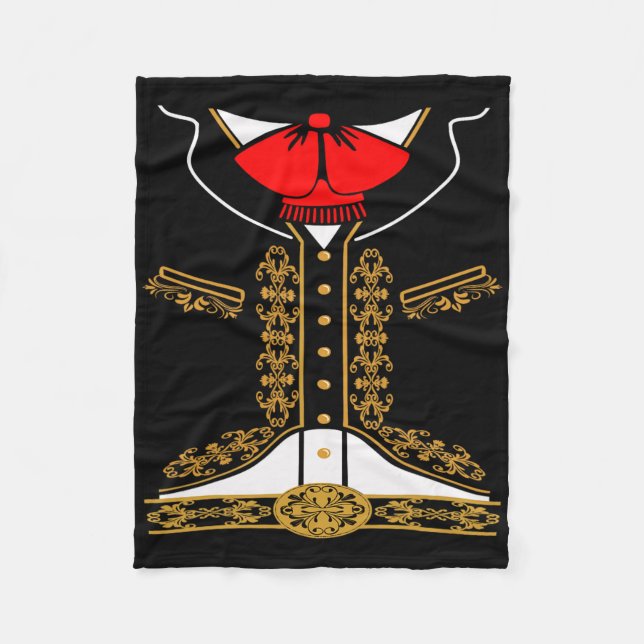 Couverture Polaire Costume Mexicain de Mariachi Charro pour le Cinco  (Devant)