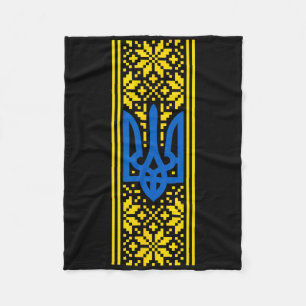 Couverture Polaire Costume Trident d'Ukraine Vyshyvanka Président Zel