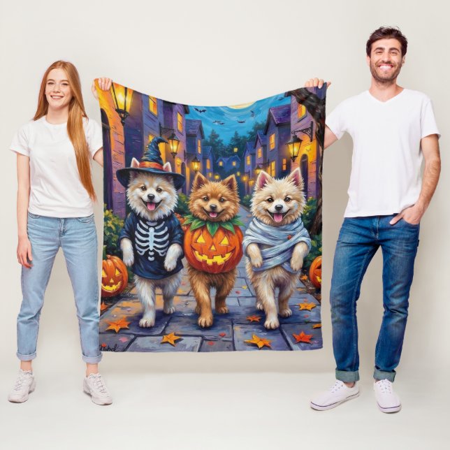 Couverture Polaire Costumes d'Halloween pour chiens Samoyèdes allant  (En situation)