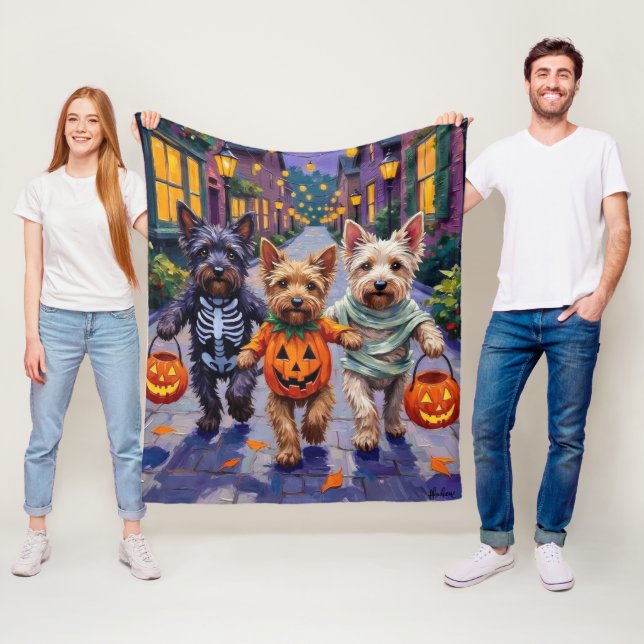 Couverture Polaire Costumes d'Halloween pour Skyes Terriers allant ch (En situation)
