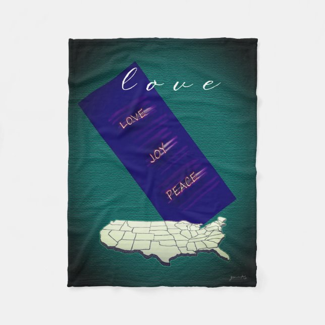 Couverture Polaire Cosy Blanket / Love Joy Peace USA (Devant)