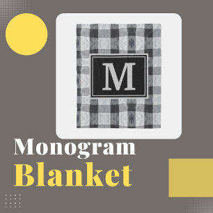 Couverture Polaire Cosy Buffalo Plaid Famille Initiale Pillow Oreille