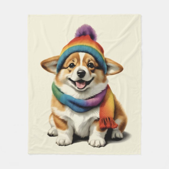 Couverture Polaire Cosy Corgi (Devant)