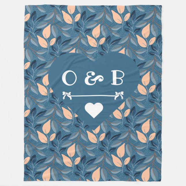 Couverture Polaire Cosy Couples Coeurs et Feuilles Rainforest (Devant)