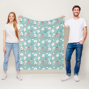 Couverture Polaire Cosy hiver Noël Mittens Motif à Mint