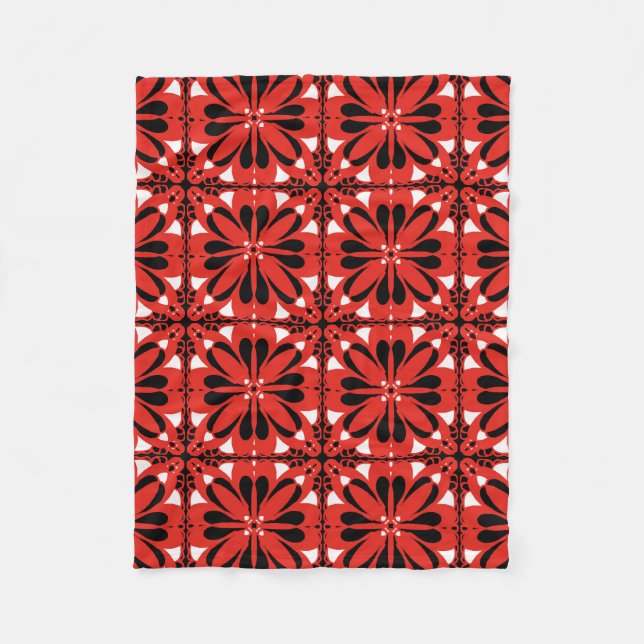Couverture Polaire Cosy Hygant Scandinave rouge noir design (Devant)
