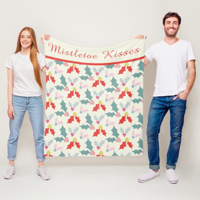 Couverture Polaire Cosy Pastel Mistletoe Motif (En situation)