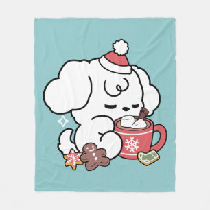 Couverture Polaire Cosy Puppy Dreams - Chocolat chaud et Noël