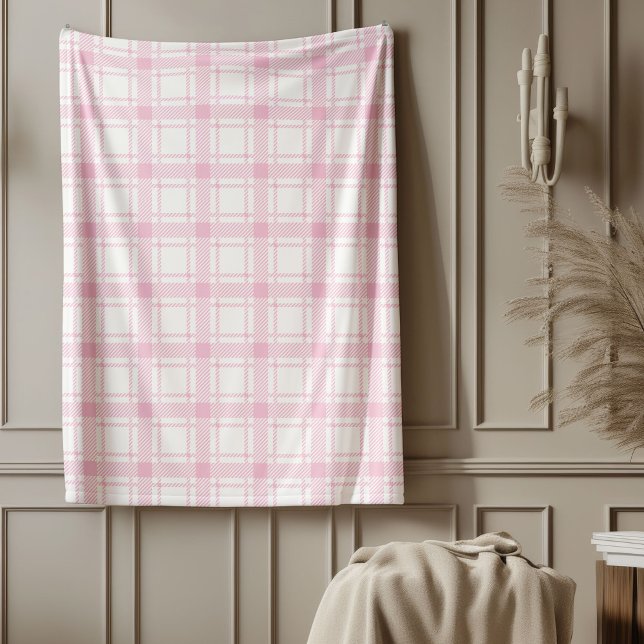 Couverture Polaire Cosy Rose À damiers Jouer Chaleureux Style Touche (Cozy Pink Checkered Throw Warm Stylish Touch Fleece Blanket)