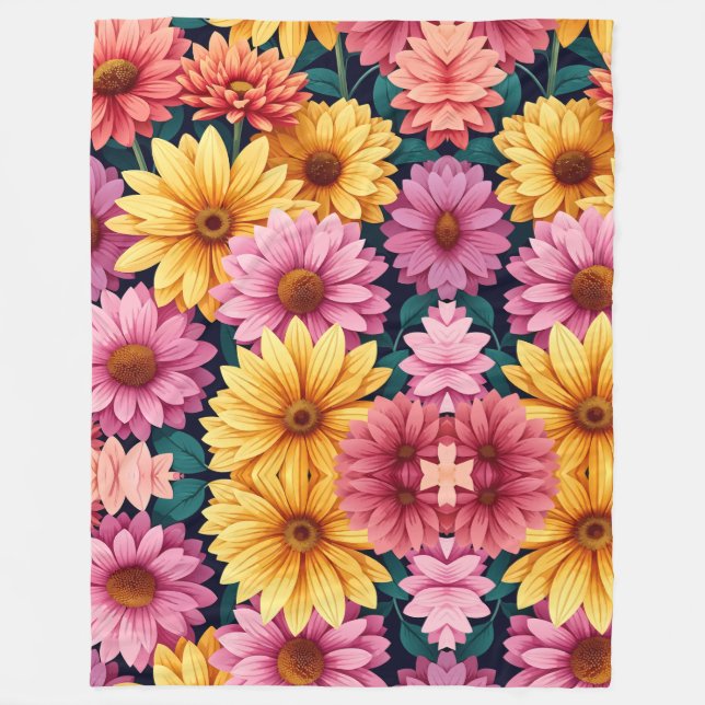 Couverture Polaire Cosy Up avec des Motifs de fleurs audacieux et bea (Devant)