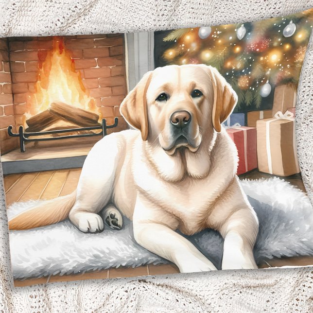 Couverture Polaire Cosy Yellow Labrador Retriever Chien Noël (Créateur téléchargé)