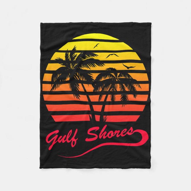 Couverture Polaire Côte du Golfe Alabyma 80s Plage d'été Palm Tree So (Devant)