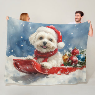 Couverture Polaire Coton De Tulear dans la boue Laisser passer la nei