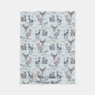 Couverture Polaire Cottage Core animal lunaire
