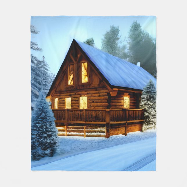 Couverture Polaire Cottage Country Northern Pine Cabine (Devant)