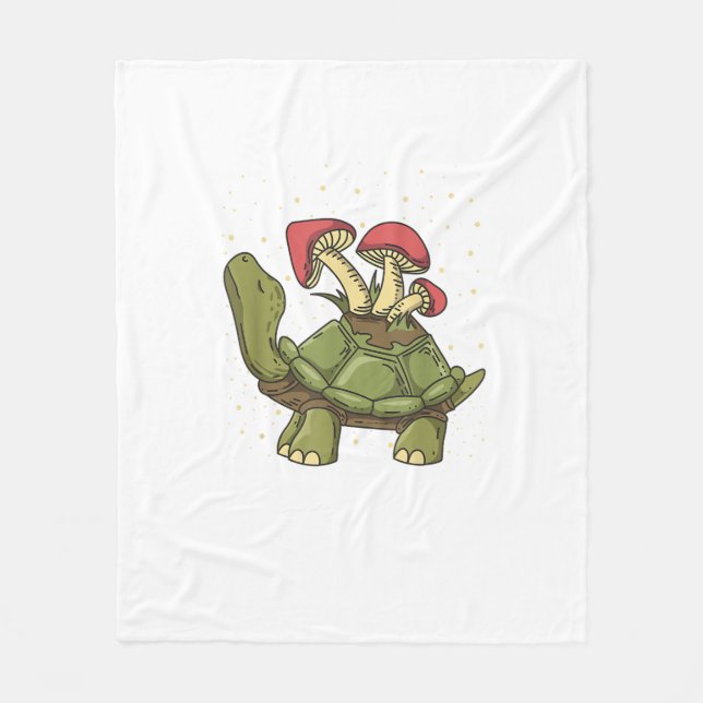 Couverture Polaire Cottagecore Aesthetic Mushroom Turtle Tortoise Gob (Devant)