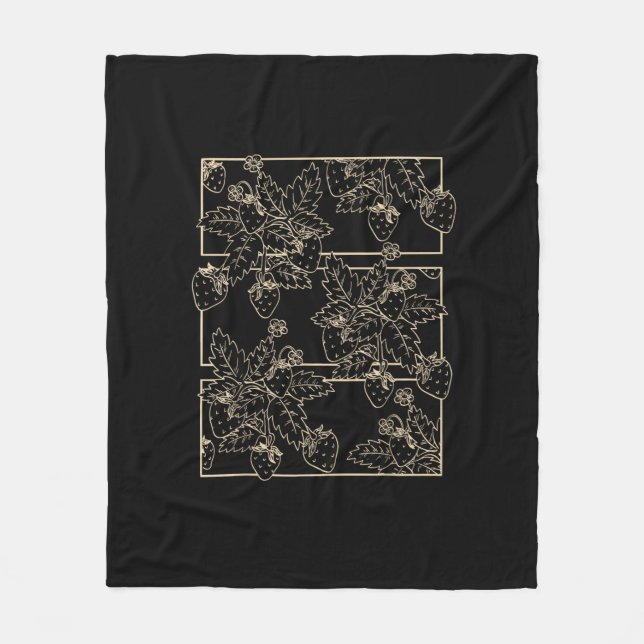 Couverture Polaire Cottagecore Goblincore Aesthetic Strawberries (Devant)