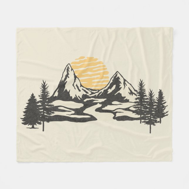 Couverture Polaire Coucher de soleil (Devant (Horizontal))