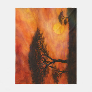 Couverture Polaire Coucher de soleil africain sur le Serengheti - Art