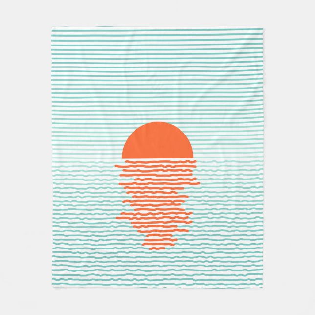 Couverture Polaire Coucher de soleil dans l'océan - arrière - plan ra (Devant)