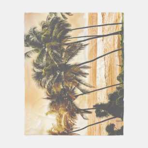 Couverture Polaire Coucher de soleil sur les palmiers : Goa Vintage