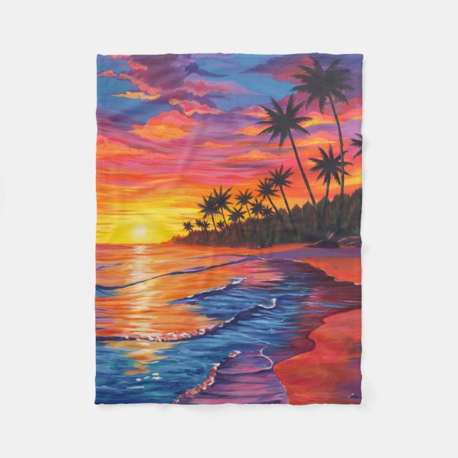 Couverture polaire Coucher de soleil tropical (Devant)