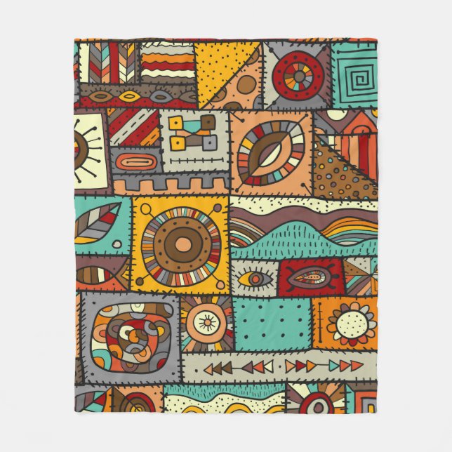 Couverture Polaire Coudre des morceaux de tissu dans un style patchwo (Devant)