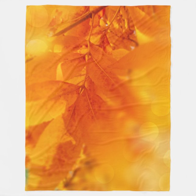 Couverture polaire couleur automne Feuilles lumine (Devant)