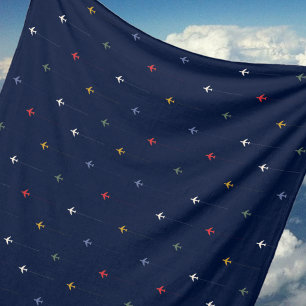 Couverture Polaire Couleur Avions alignés côte à côte bleu foncé