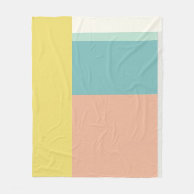 Couverture Polaire Couleur Bloc Art dans Retro Beach Couleurs pastel (Devant)