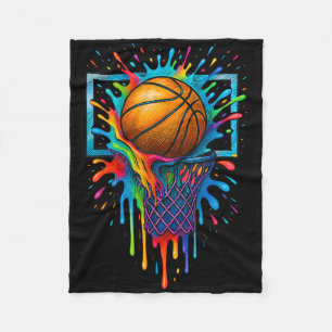 Couverture Polaire Couleur de basket-ball Couleur Splash Hoop Net Sla