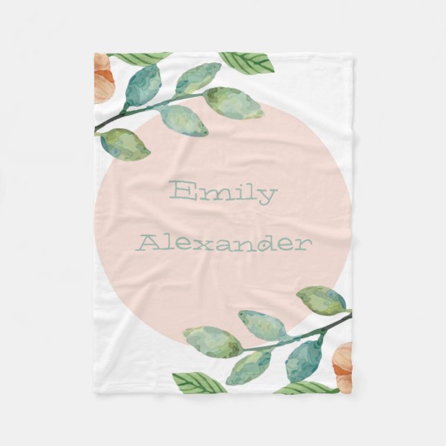 Couverture Polaire Couleur d'eau florale Blanche-molette (Devant)