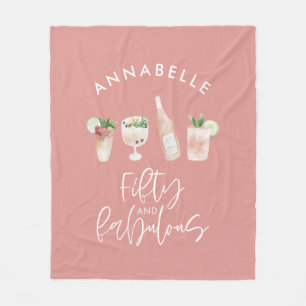 Couverture Polaire Couleur d'eau rose de la poule 50 et fabuleux anni