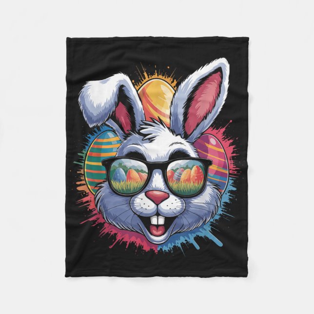 Couverture Polaire Couleur éclaboussure Easter Bunny OE Chasse Bright (Devant)