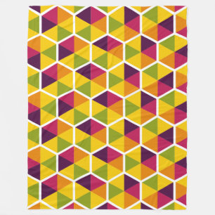 Couverture Polaire Couleur géométrique Motif d'abeilles 01