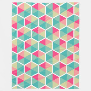 Couverture Polaire Couleur géométrique Motif d'abeilles 02