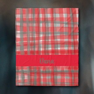 Couverture Polaire couleur moderne de l'aquarelle rouge gris de buffl