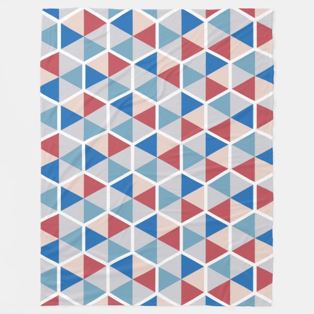 Couverture Polaire Couleur Motif d'abeilles géométriques 05 (Devant)